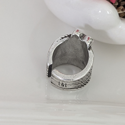 "Let's Fly" Ring Silver / Pink and Blue