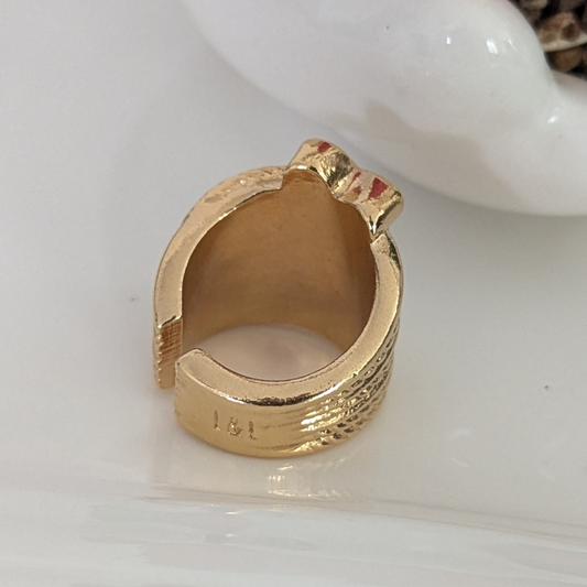 "Let's fly" Ring Gold / Pink and Blue