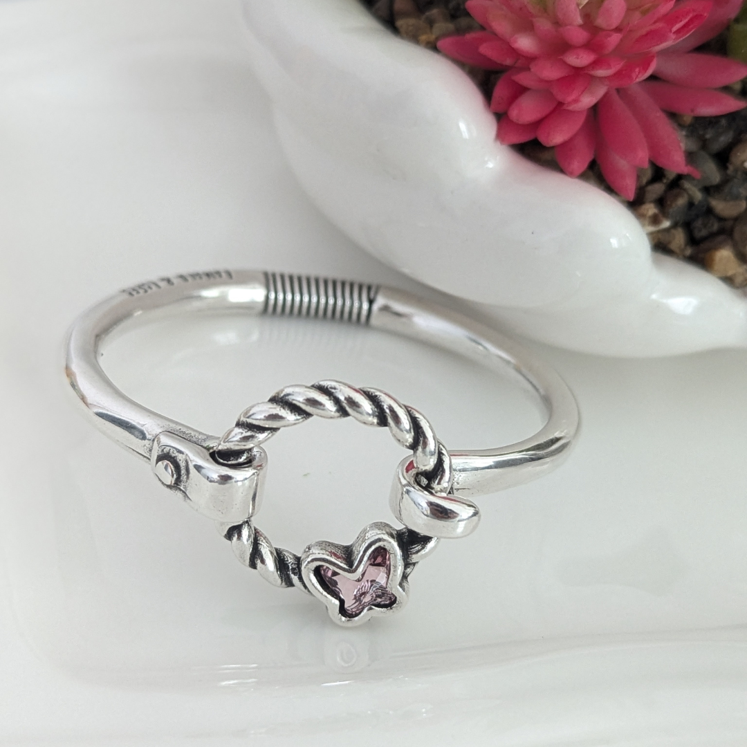 Spring bracelet "Butterfly" Silver/Pink