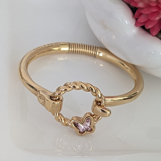 Spring bracelet "Butterfly" Gold / Pink