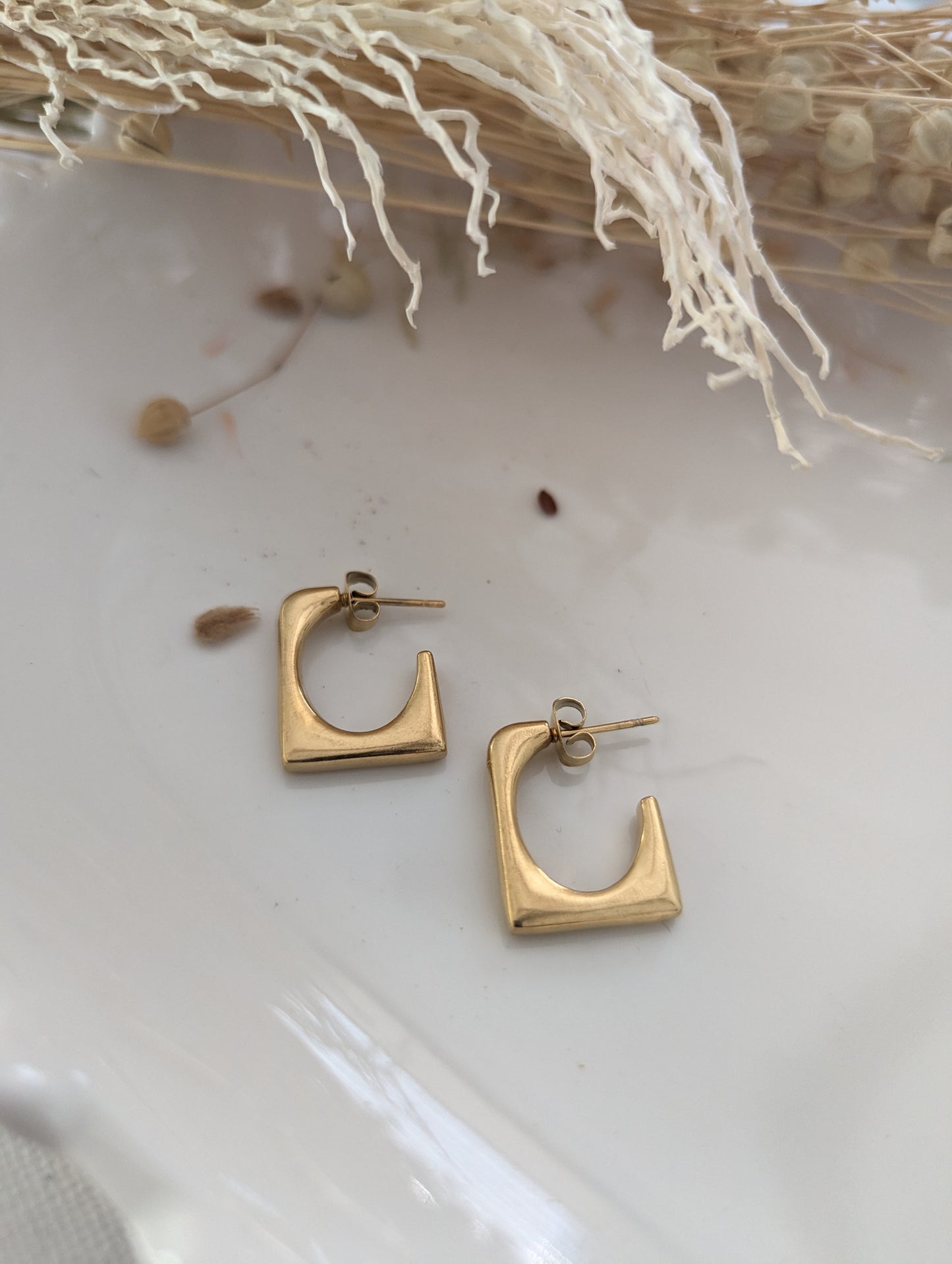 Square Hoop Earrings Stainless Steel