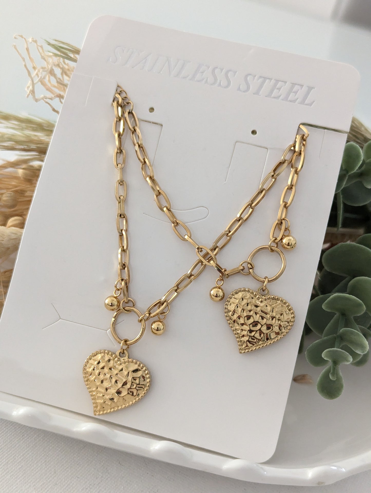 S.Steel heart necklace