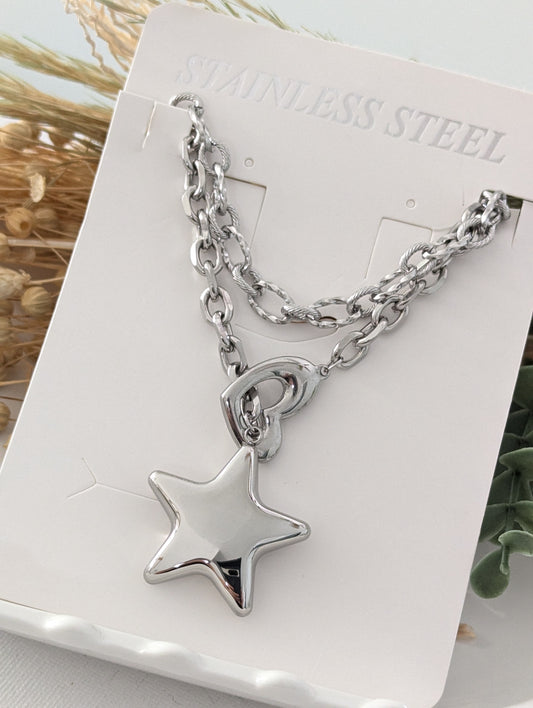 Separate Star Steel Necklaces S.