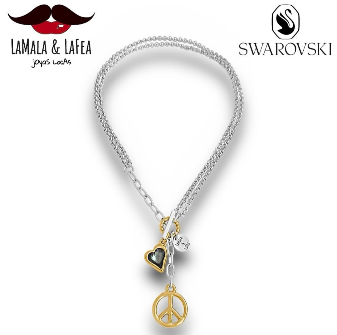 2 in 1 Necklace "Peace & Love"