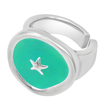 Adjustable Ring / Aqua Green