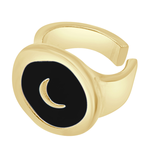 Adjustable Ring / Gold Black