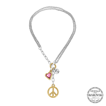 2 in 1 Necklace "Peace & Love"